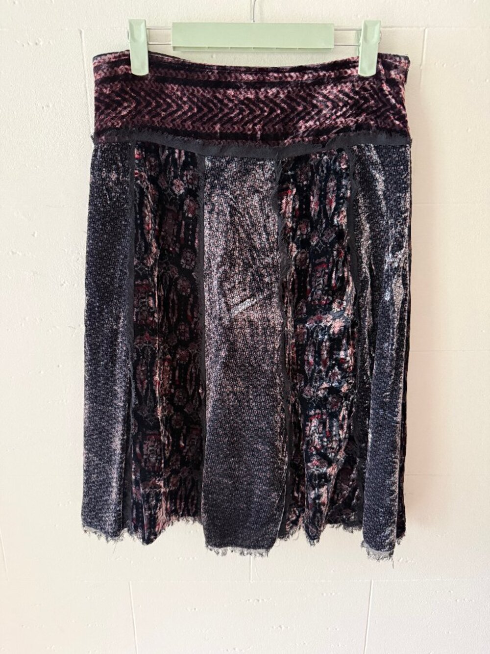 Burnout Velvet Midi Skirt Fairy Grunge Gothic Boho Y2K | Medium